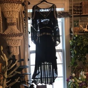 Free people beaded dress with slip